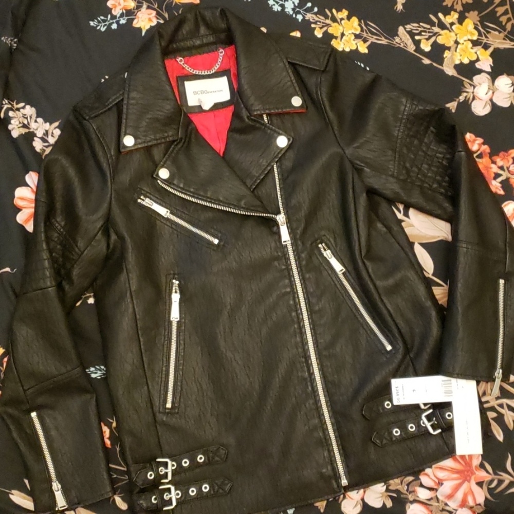 BCBGeneration Faux Leather Jacket Size S